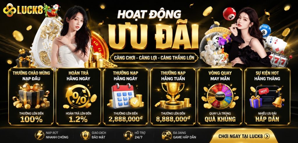 Các hoạt động ưu đãi của nhà cái Luck8